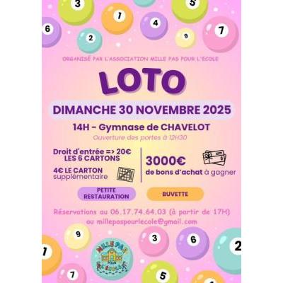 Photo du Loto association 1000 pas pour l'école  à Chavelot