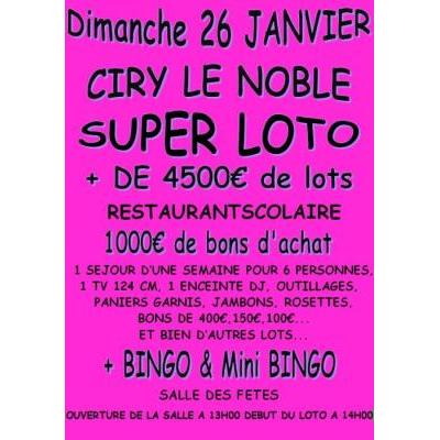 Photo du SUPER LOTO + DE 4500€ DE LOTS DONT 1000€ DE BONS D’ACHATS à Ciry-le-Noble