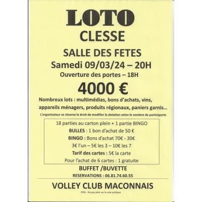 Photo du LOTO du Volley-Club Mâconnais à Clessé