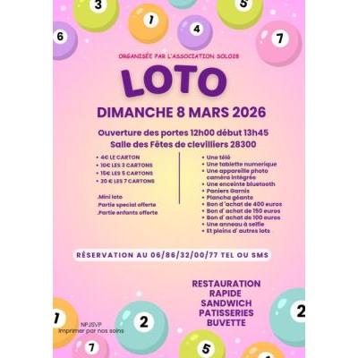 Photo du loto de l'associaton solo 28 à Clévilliers