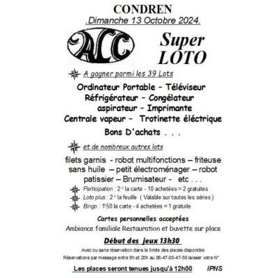 Photo du super Loto de l'ALC à Condren