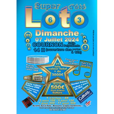 Photo du Super Loto d'été - Samedi 7 Juillet 2024 - Cournon d'Auvergne salle Polyvalente  à Cournon-d'Auvergne