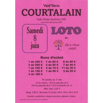 Photo du SUPER LOTO du Club de l'Amitié de LANGEY à Courtalain