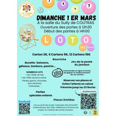 Photo du Loto des &eacute;coles 1er mars Salle du Sully à Coutras