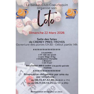 Photo du loto du basket Club Coeurlequin à Creney-près-Troyes