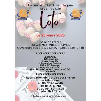 Photo du loto du basket Club Coeurlequin à Creney-près-Troyes