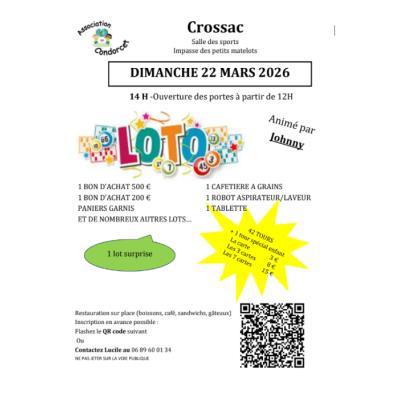 Photo du Loto de l'association Condorcet anim&eacute; par Johnny à Crossac