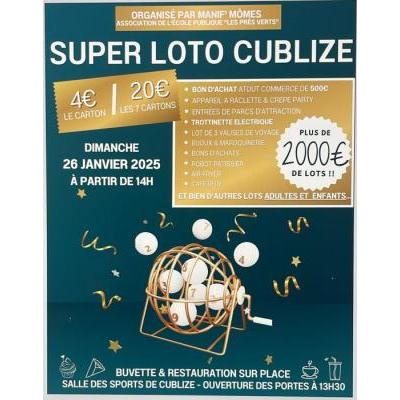 Photo du super loto de l'APE à Cublize