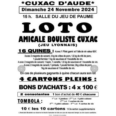 Photo du Loto de l'Amicale Bouliste de Cuxac (Jeu Lyonnais) à Cuxac-d'Aude