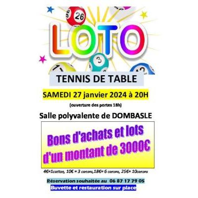 Photo du Super Loto du Tennis de Table à Dombasle-sur-Meurthe