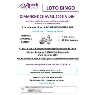 Photo du Loto Bingo de l'APEDI Alsace à Dossenheim-sur-Zinsel