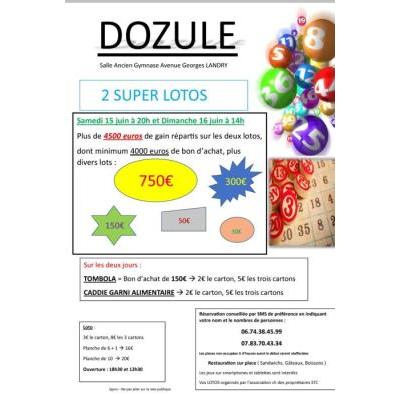 Photo du 2 super lotos le 15 et 16 juin à Dozulé