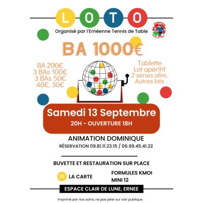Photo du Super Loto du Tennis de Table à Ernée