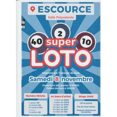 Photo du Super loto de l amicale foot d'Escource 20h30 à Escource