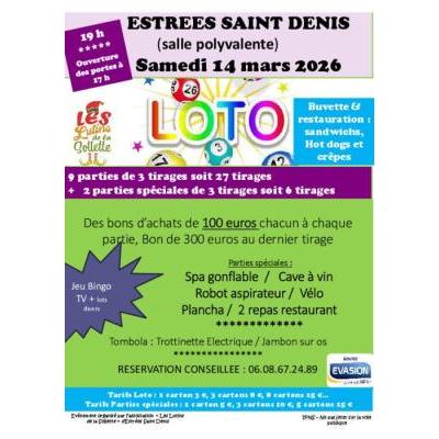 Photo du 33 TIRAGES - GRAND LOTO + VITRINE + BINGO + TOMBOLA à Estrées-Saint-Denis