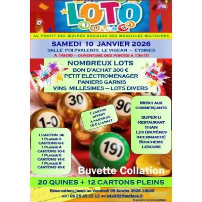 Photo du Loto au profit des oeuvres sociales des m&eacute;daill&eacute;s militaires à Eysines