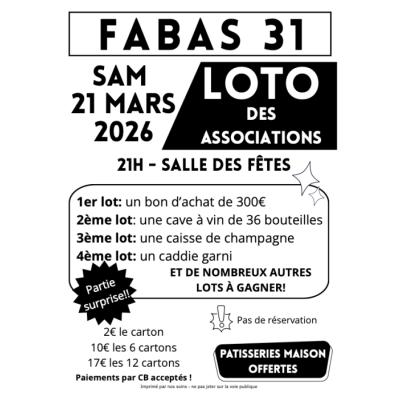 Photo du LOTO DES ASSOCIATIONS à Fabas