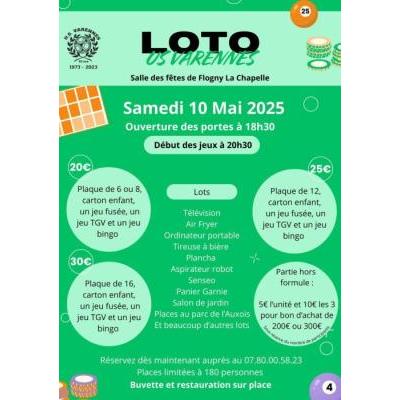 Photo du SUPER LOTO 1500 € de lots à Flogny-la-Chapelle