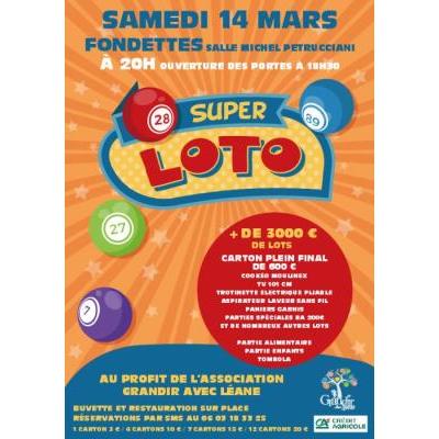 Photo du Super LOTO au profit de L&eacute;ane à Fondettes