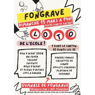 Photo du LOTO DE L'ECOLE, organis&eacute; par l'APE à Fongrave