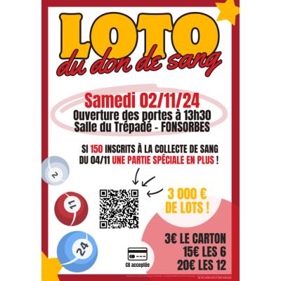 Photo du LOTO du don de sang  à Fonsorbes