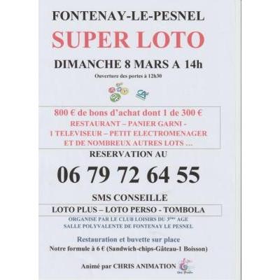 Photo du LOTO  CLUB 3eme AGE ANIME PAR CHRIS ANIMATION à Fontenay-le-Pesnel