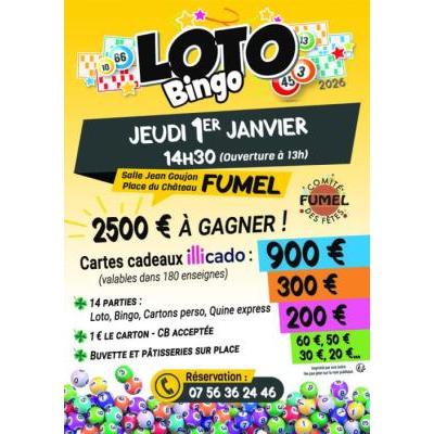 Photo du SUPER LOTO 01/01/26 - Comit&eacute; des f&ecirc;tes Fumel - 900 &euro; &agrave; la derni&egrave;re partie ! à Fumel