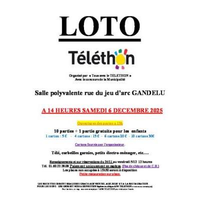 Photo du LOTO au profit du TELETHON à Gandelu