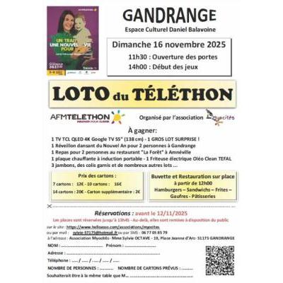 Photo du LOTO du TÉLÉTHON à Gandrange