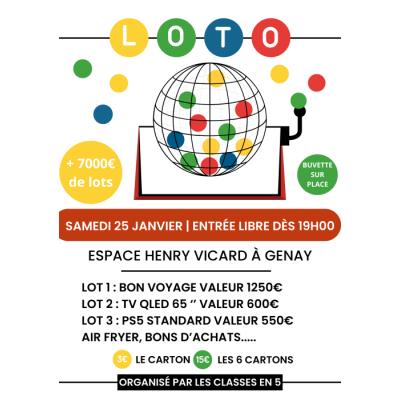 Photo du LOTO DES CLASSES EN 5 GENAY à Genay