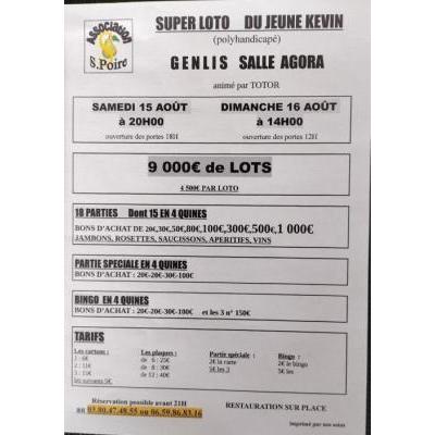 Photo du Loto du jeune K&eacute;vin (polyhandicap&eacute;) à Genlis