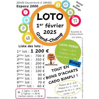 Photo du Super loto animé par Solange 1 er lot 1200€ à Grand-Champ