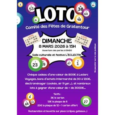 Photo du Loto du Comit&eacute; des f&ecirc;tes &agrave; 15H à Gratentour