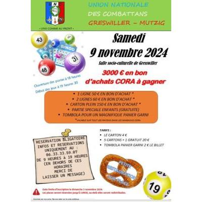 Photo du LOTO DE L'UNION NATIONALE DES COMBATTANT  GRESSWILLER MUTZIG à Gresswiller