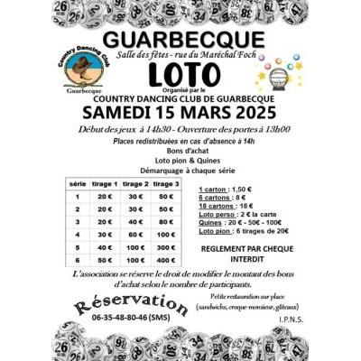Photo du Loto du Country Dancing Club de Guarbecque  à Guarbecque