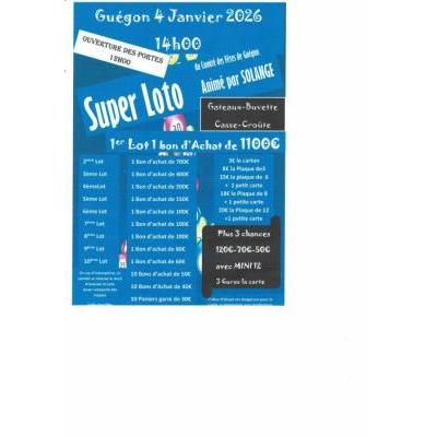 Photo du Super Loto du Comité des Fêtes animé par Solange à Guégon