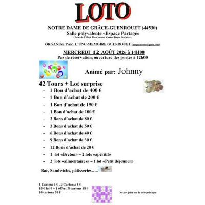 Photo du Loto annuel de l'UNC-Mémoire de Guenrouët à Guenrouet