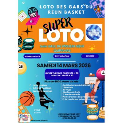 Photo du LOTO des gars du Reun basket anim&eacute; par BINGO MAG à Guipavas
