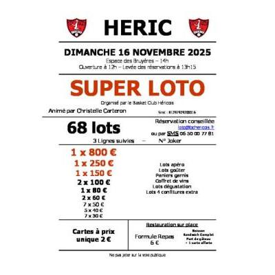 Photo du SUPER LOTO du Basket Club Héricois à Héric