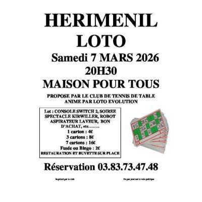 Photo du Loto Tennis de Table H&eacute;rim&eacute;nil à Hériménil
