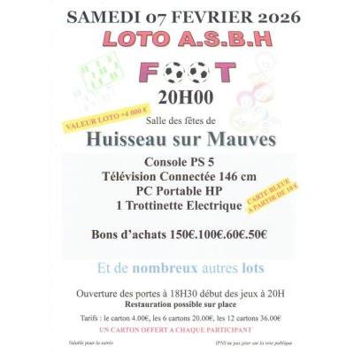 Photo du LOTO . A.S.B.H. FOOT   à Huisseau-sur-Mauves