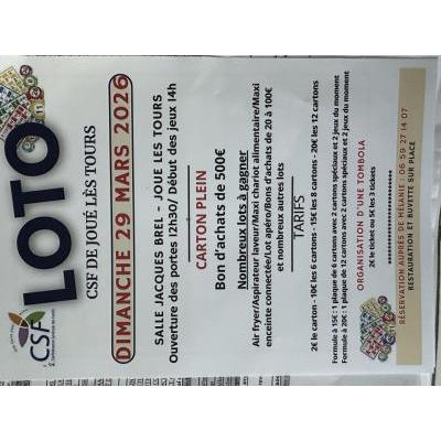 Photo du SUPER LOTO Anim&eacute; par MELANIE 06.59.27.14.07 à Joué-lès-Tours