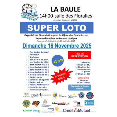 Photo du Super loto de l'association des orphelins de Sapeurs-Pompiers à La Baule-Escoublac