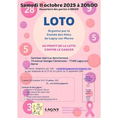 Photo du Loto dans le cadre d'octobre rose à Lagny-sur-Marne