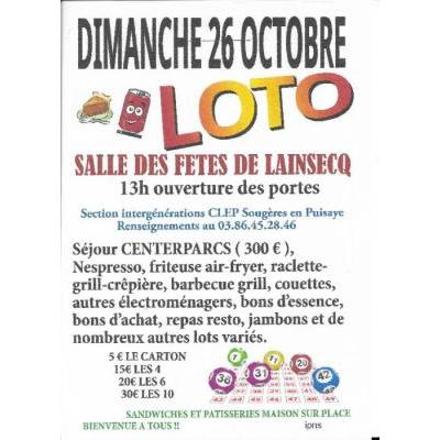 Photo du loto d'automne section intergenerations du clep à Lainsecq