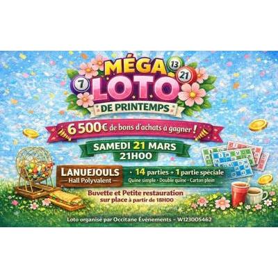 Photo du Mega loto de Printemps 6500 euros de bons d'achats &agrave; gagner à Lanuéjouls