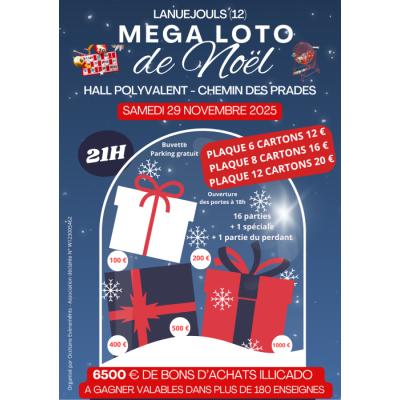 Photo du Mega loto de Noel 6500 euros de bons d'achats à gagner à Lanuéjouls
