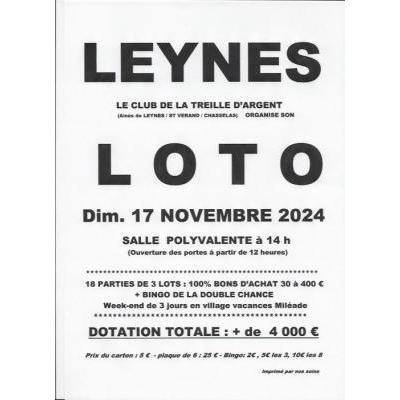 Photo du SUPER LOTO du Club de la Treille d'Argent à Leynes