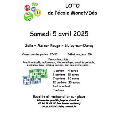 Photo du loto de l'école Monet/Dès à Lizy-sur-Ourcq