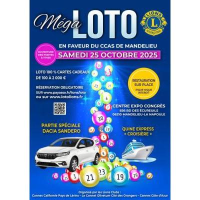 Photo du Méga Loto des Lions Club à Mandelieu-la-Napoule